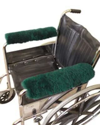 HiTemp Medical Sheepskin Wheelchair Arm Pads: Green: M125G